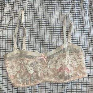 Unlined Lace Balconette Bra - Bandeau